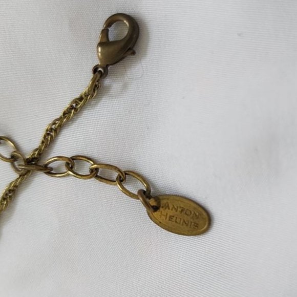 ANTON HEUNIS GREEN PENDANT NECKLACE RASPERRY AMETHYST AND CLEAR CRYSTAL ACCENTS - Picture 3 of 4